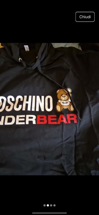 Felpa Moschino Nera con Orsetto