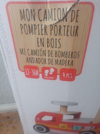 Camión Bomberos Andador Madera 12-36M