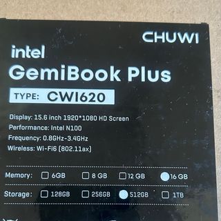 Portátil Chuwi GemiBook Plus 15.6 16GB RAM 512GB S