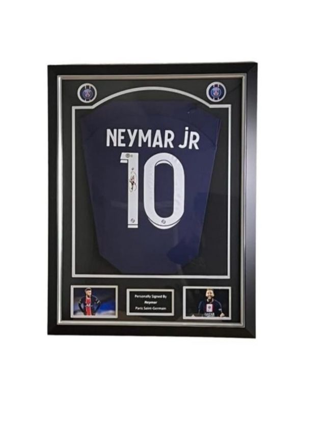 Camiseta Neymar PSG firmada + sello Beckett Witnes