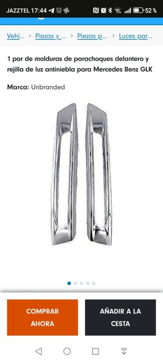Molduras Parachoques Delantero Mercedes GLK