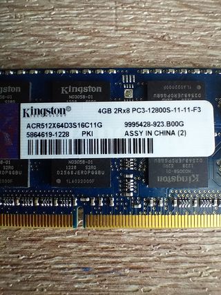 Memoria RAM Kingston DDR3 4GB 1600MHz