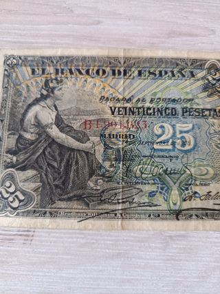 Billete 25 Pesetas Banco de España 1906