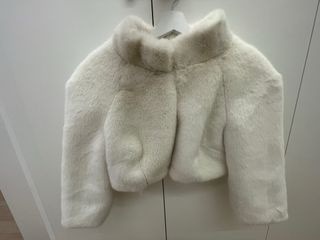 Abrigo Rosa Clara Blanco Talla L.