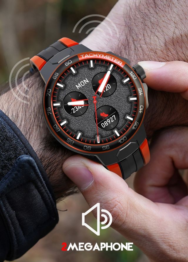 Reloj Inteligente Negro y Rojo