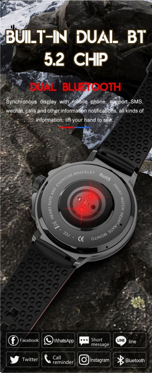 Reloj Inteligente Negro y Rojo