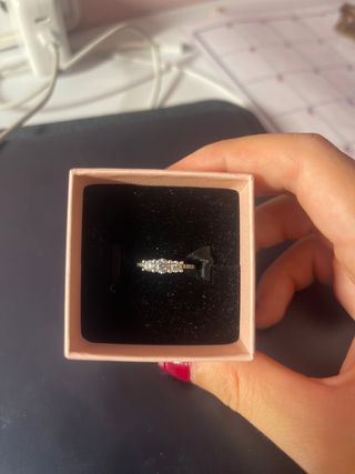 Anillo Pandora Plata Tres Circonitas