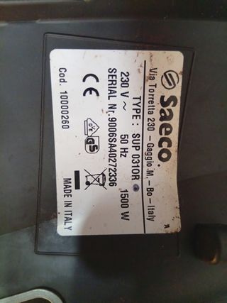 Despiece cafetera Saeco SUP 0310R
