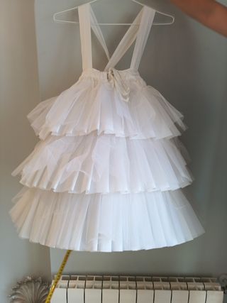 Cancán Fallera Niña 5-6 Años Blanco