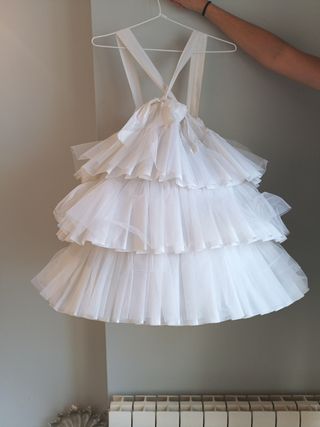 Cancán Fallera Niña 5-6 Años Blanco