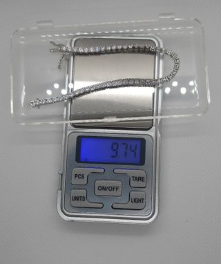 Pulsera Riviere Plata 925 Piedras Blancas