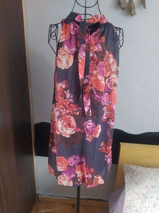 Vestido gasa estampado floral