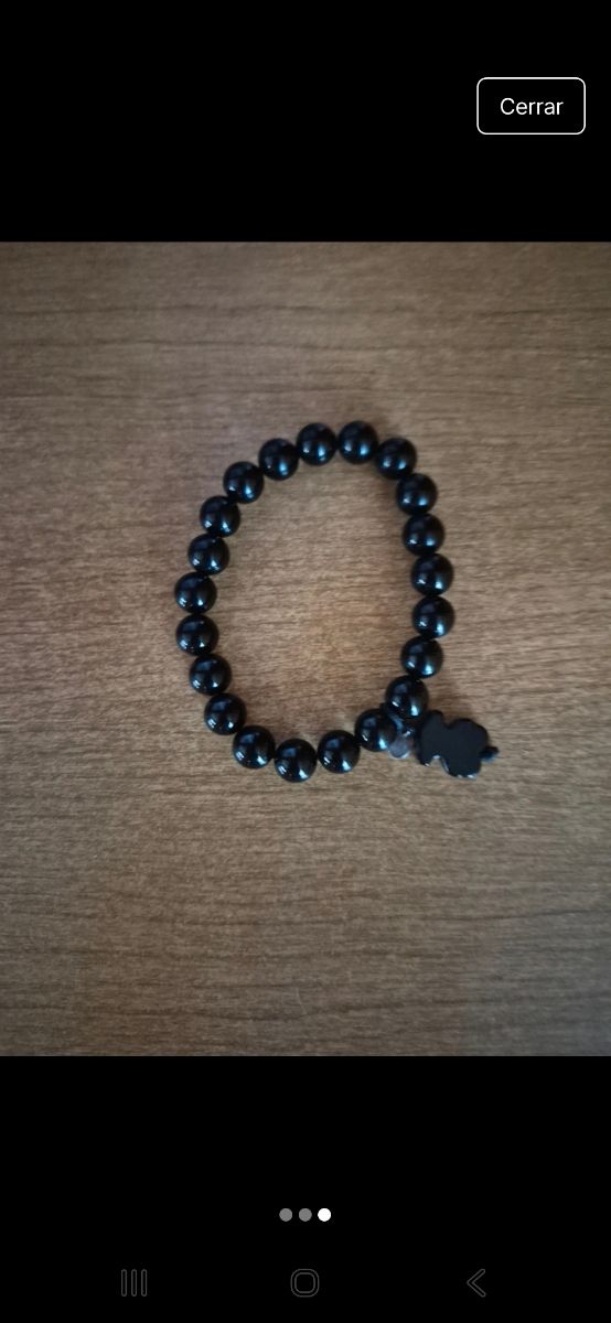 Pulsera Tous elástica negra con oso