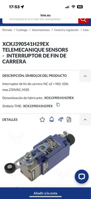 Interruptor XCKJ390541H29EX Telemecanique