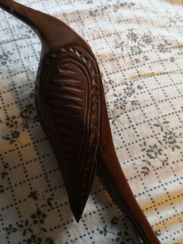 Soprammobile cigno legno intarsiato