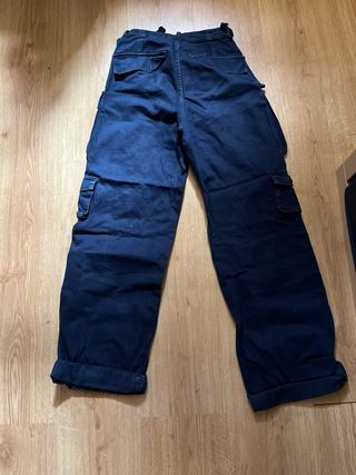 Pantalones Cargo Bershka Azul Marino Talla 34