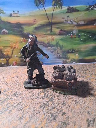 Figura de comerciante con carro de leña 