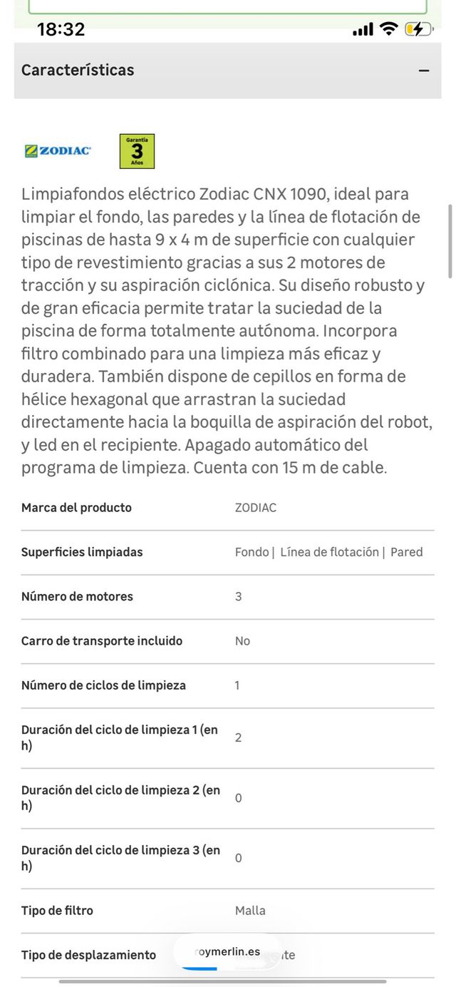 Robot Limpiafondos Zodiac CNX 1090