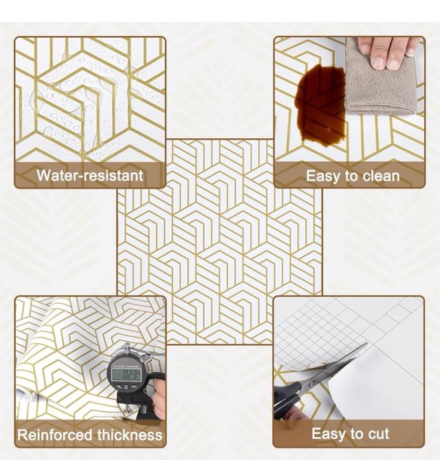 Lote rollos Papel Pintado Geométrico Autoadhesivo