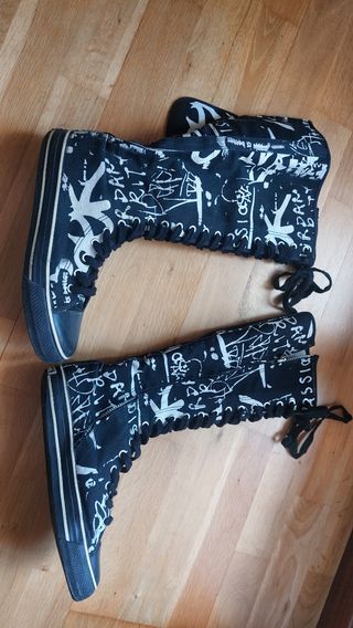 Botas Underground Punk Caña Alta Cremallera