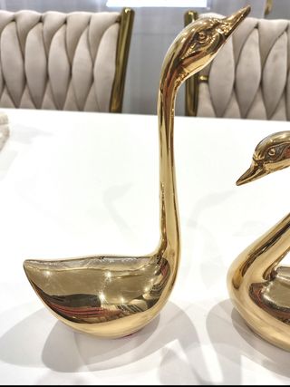 2 Cisnes de Bronce Antiguos