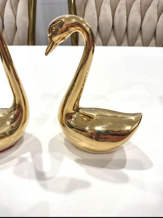 2 Cisnes de Bronce Antiguos