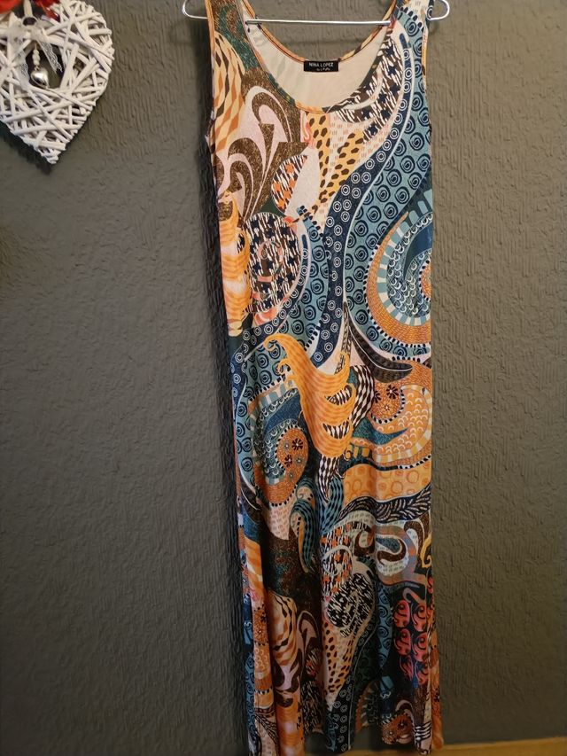 Vestido largo estampado