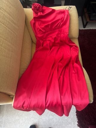 Vestido fiesta rojo talla 38