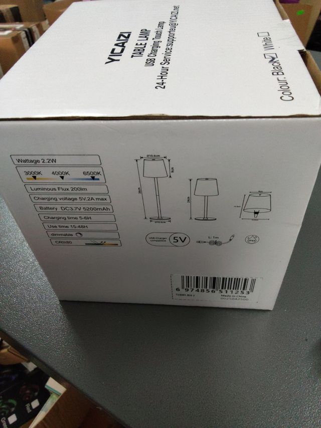 Lámpara de mesa YICAIZI USB táctil