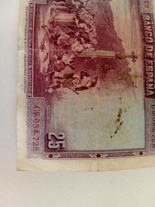 Billete antiguo 25 pesetas Banco de España