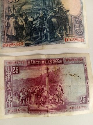Billete antiguo 25 pesetas Banco de España