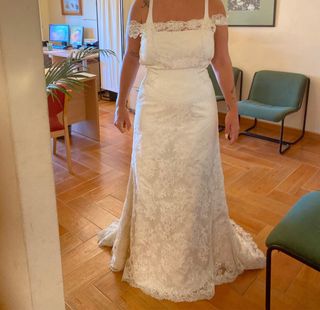 Vestido de novia con cola 
talla 40/42