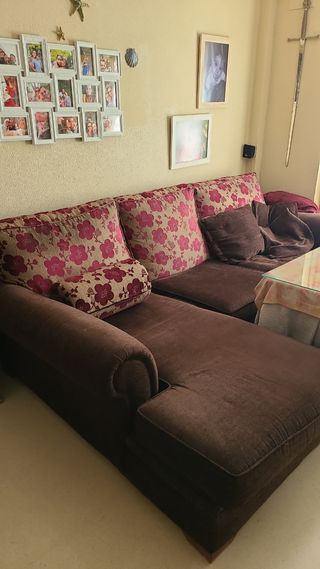 Sofá Cheslon Marrón y Rosa