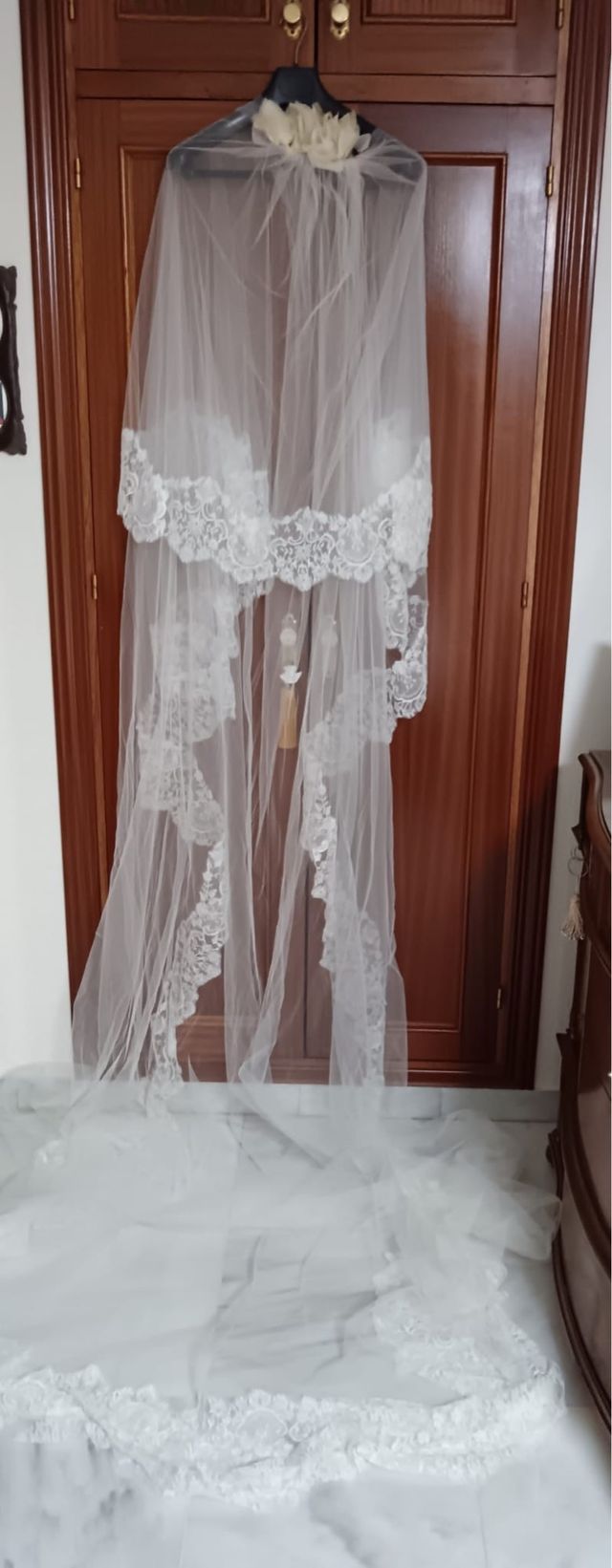 Velo de Novia Encaje Blanco.