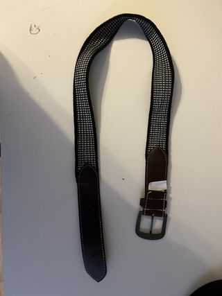 Cinturón tejido blanco y negro para niños d 7 años