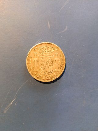 Moneda 20 Reales Isabel II 1860