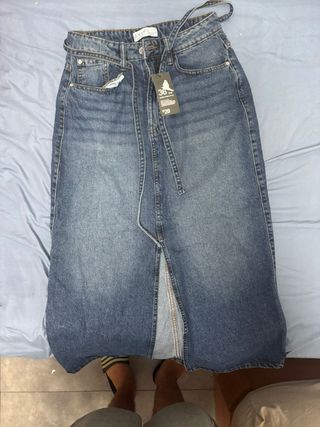 Falda vaquera larga talla 36