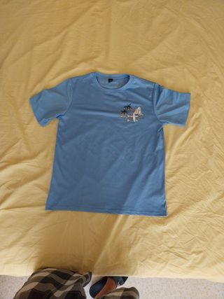 Camiseta infantil azul con estampado Talla XS