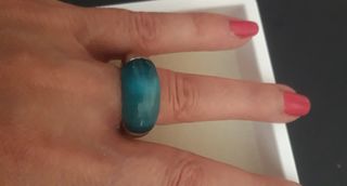 Anillo alta bisutería acero y turquesa