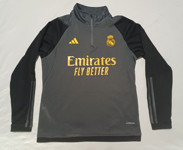 Sudadera Real Madrid Adidas Gris Negra Talla L de