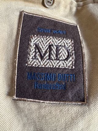 Americana Massimo Dutti Marrón Talla 52 Algodón