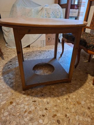Mesa camilla de madera de diámetro 92cm×altura 73
