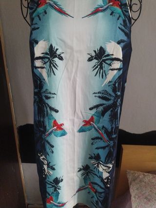 Vestido de algodón con estampado tropical