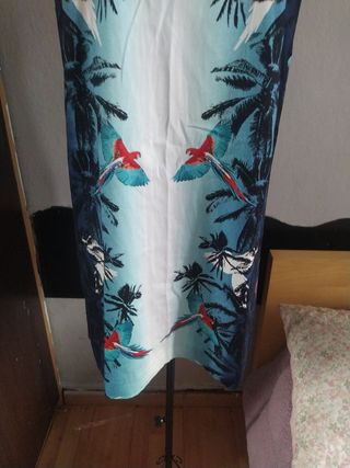 Vestido de algodón con estampado tropical