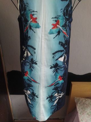 Vestido de algodón con estampado tropical