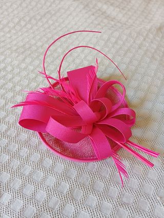 Tocado Fiesta Boda Rosa 19cm