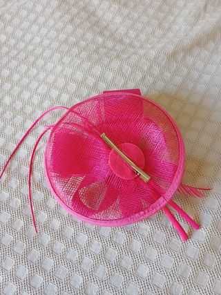 Tocado Fiesta Boda Rosa 19cm