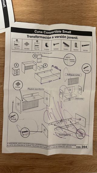 Cuna convertible en cama