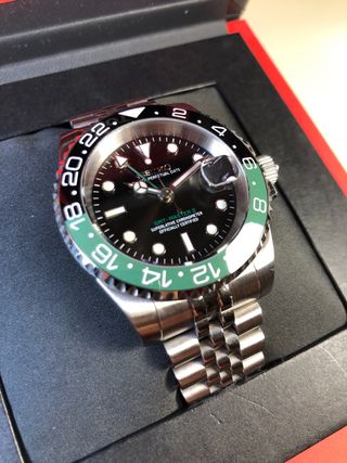 Seiko Mod - Reloj GMT “Sprite” Verde/Negro