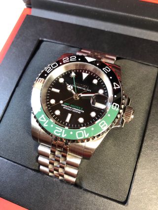 Seiko Mod - Reloj GMT “Sprite” Verde/Negro